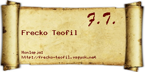 Frecko Teofil névjegykártya